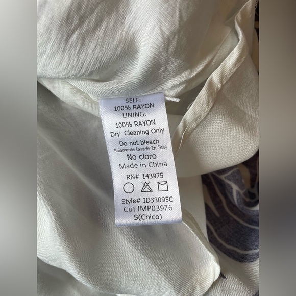 Millibon Blue and White Leaf Print Mini Dress - Picture 3 of 9